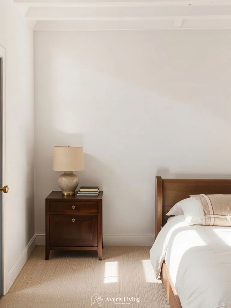 Soft table lamps in a farmhouse master bedroom aesthetic