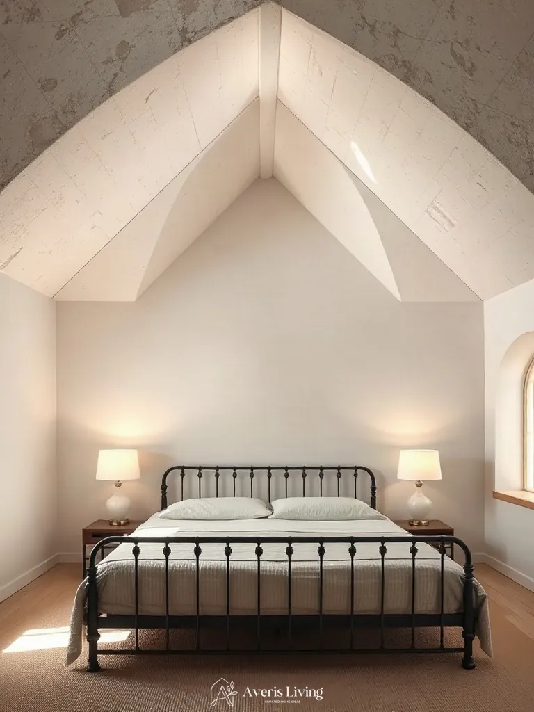 Soft glass table lamps enhancing iron bed frame styling