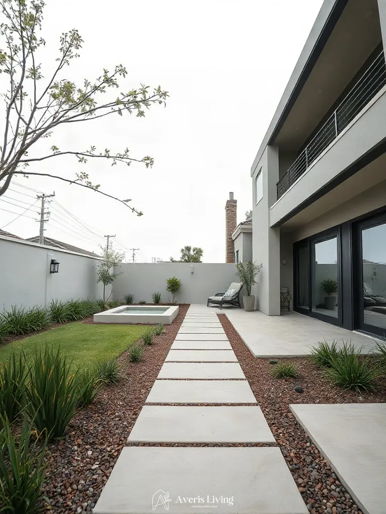 Strategic pathways of a modern backyard stepping stones makeover defining zones