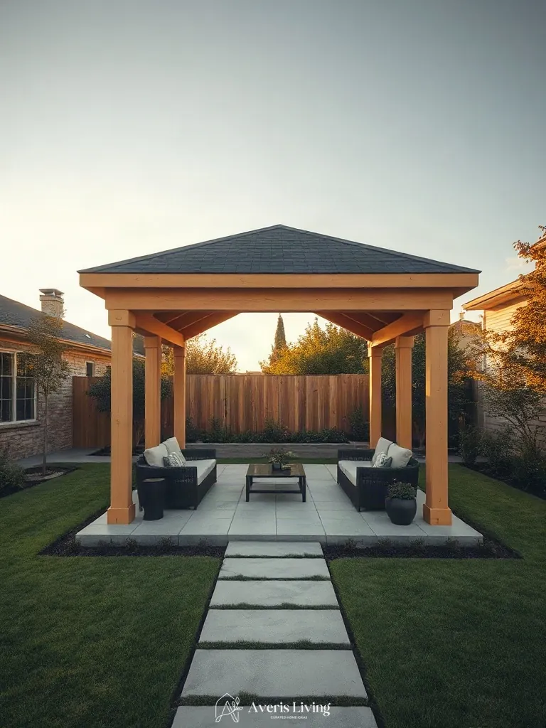 Aesthetic backyard gazebo design strategically placed to define outdoor zones
