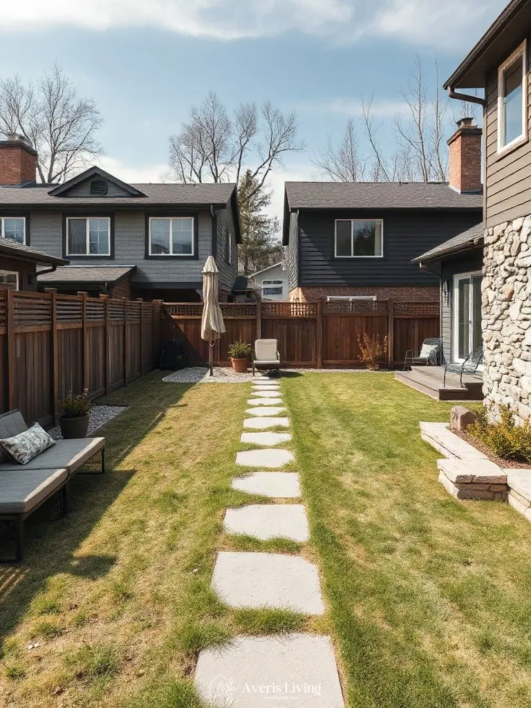 Strategic fence placement defining backyard zones