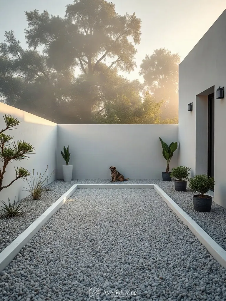 Substantial boundary walls and architectural finishes in a luxury backyard
