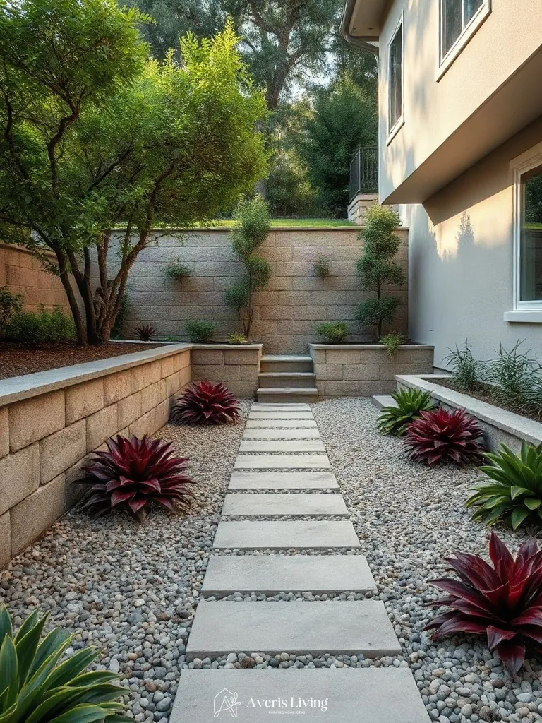 Landscaping details completing retaining wall design