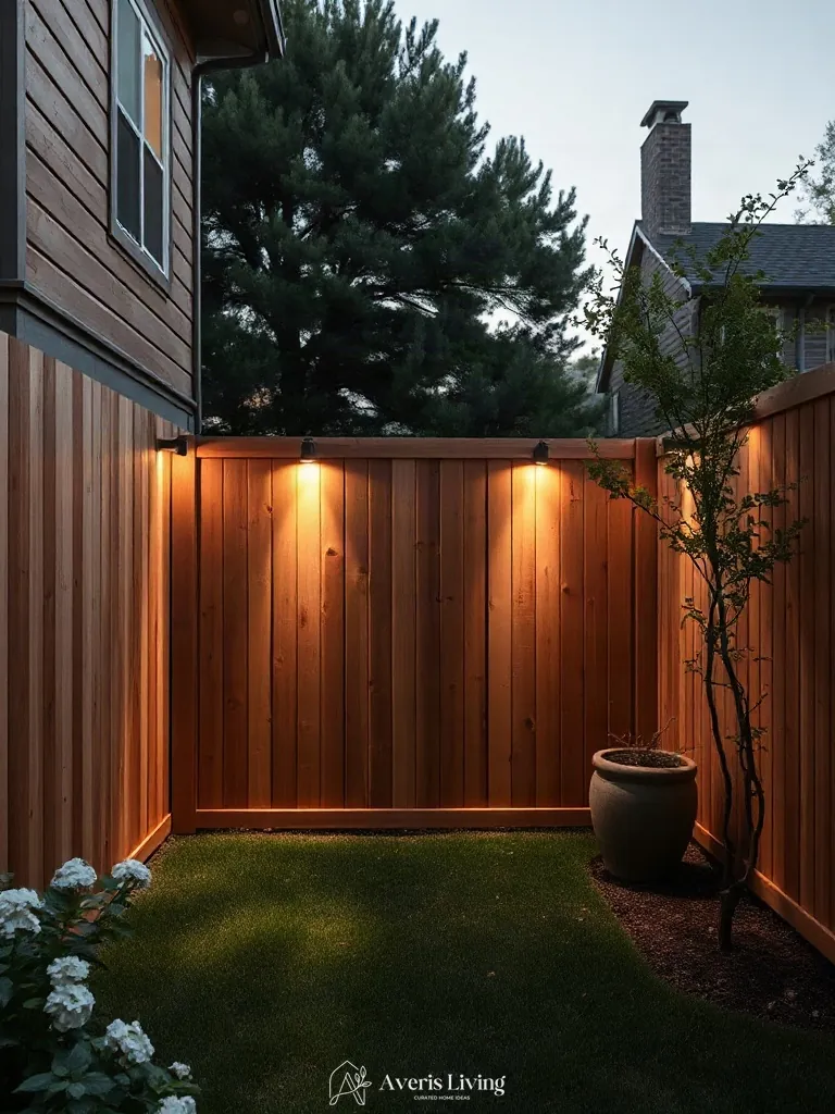 Clear cedar in a cozy backyard privacy fence layout