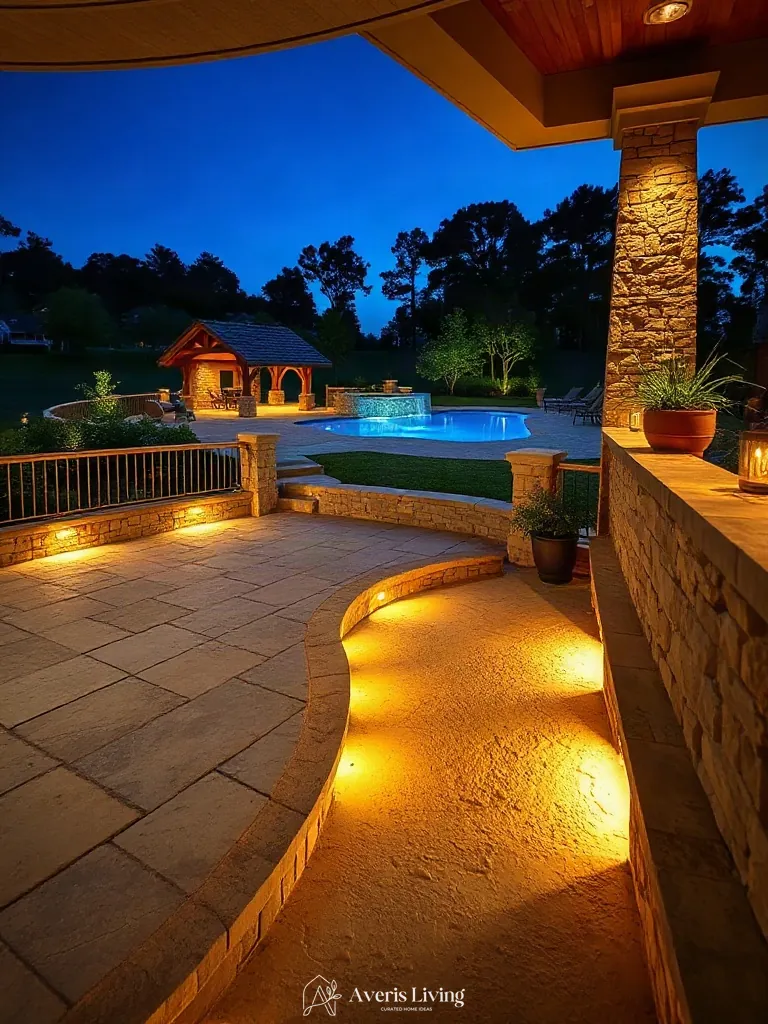 Warm 2700K low-voltage LED lighting illuminating a luxury backyard shed before and after