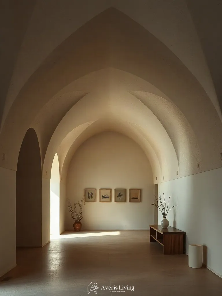 Warm 2700K architectural cove lighting in minimalist wabi sabi decor space